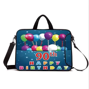 13" Neoprene Laptop Bag Sleeve with Handle,Adjustable Shoulder Strap & External Side Pocket,90th