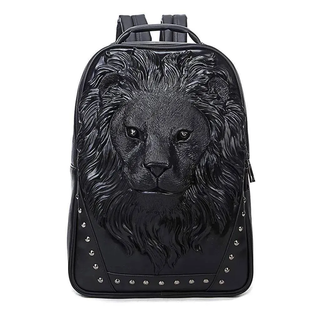 3D Backpack 3D Lion Head Modeling Backpack Outdoor Backpack Travel Backpack Computer Bag