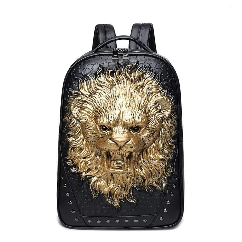 3D Backpack Laughing Lion Backpack Outdoor Travel Backpack Computer Bag