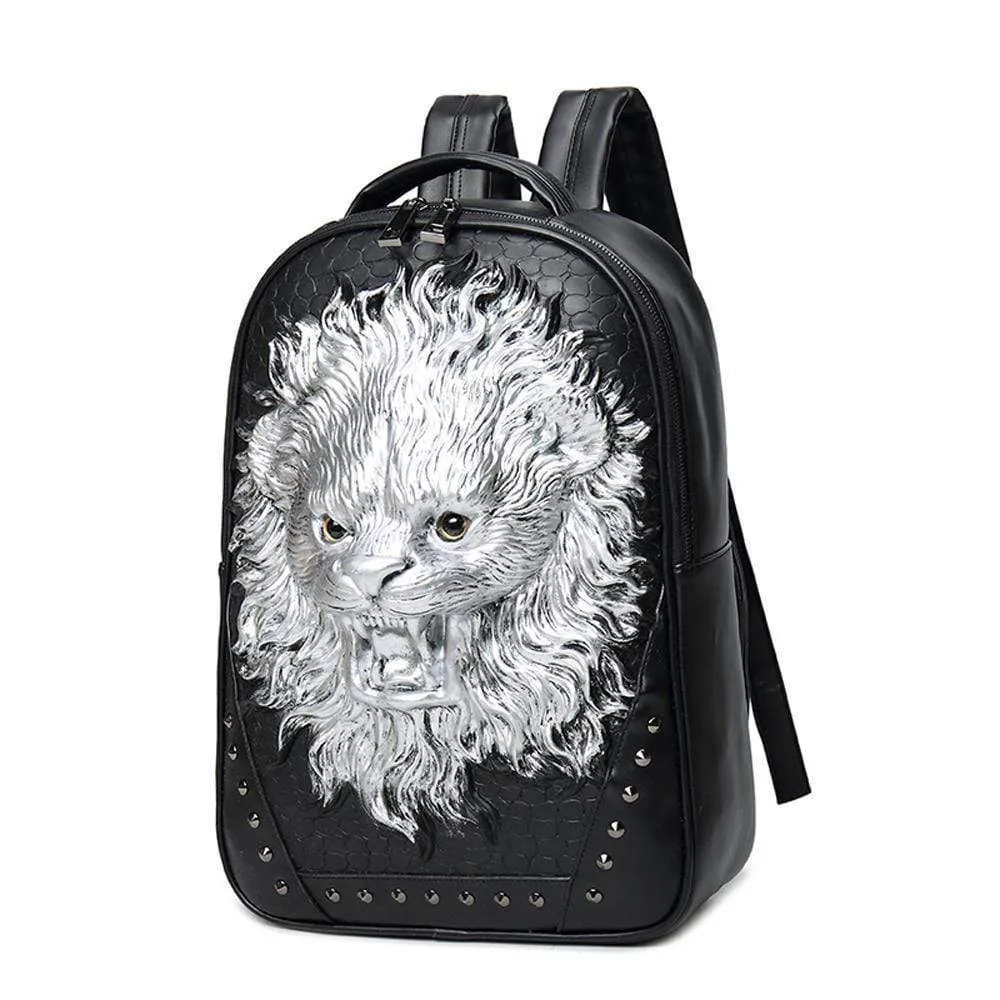 3D Backpack Laughing Lion Backpack Outdoor Travel Backpack Computer Bag