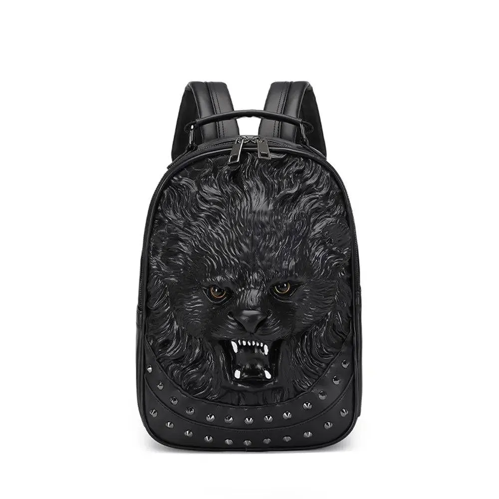 3D Lion backpack, Unisex Happy 3D Small Lion Styled Leisure Backpack