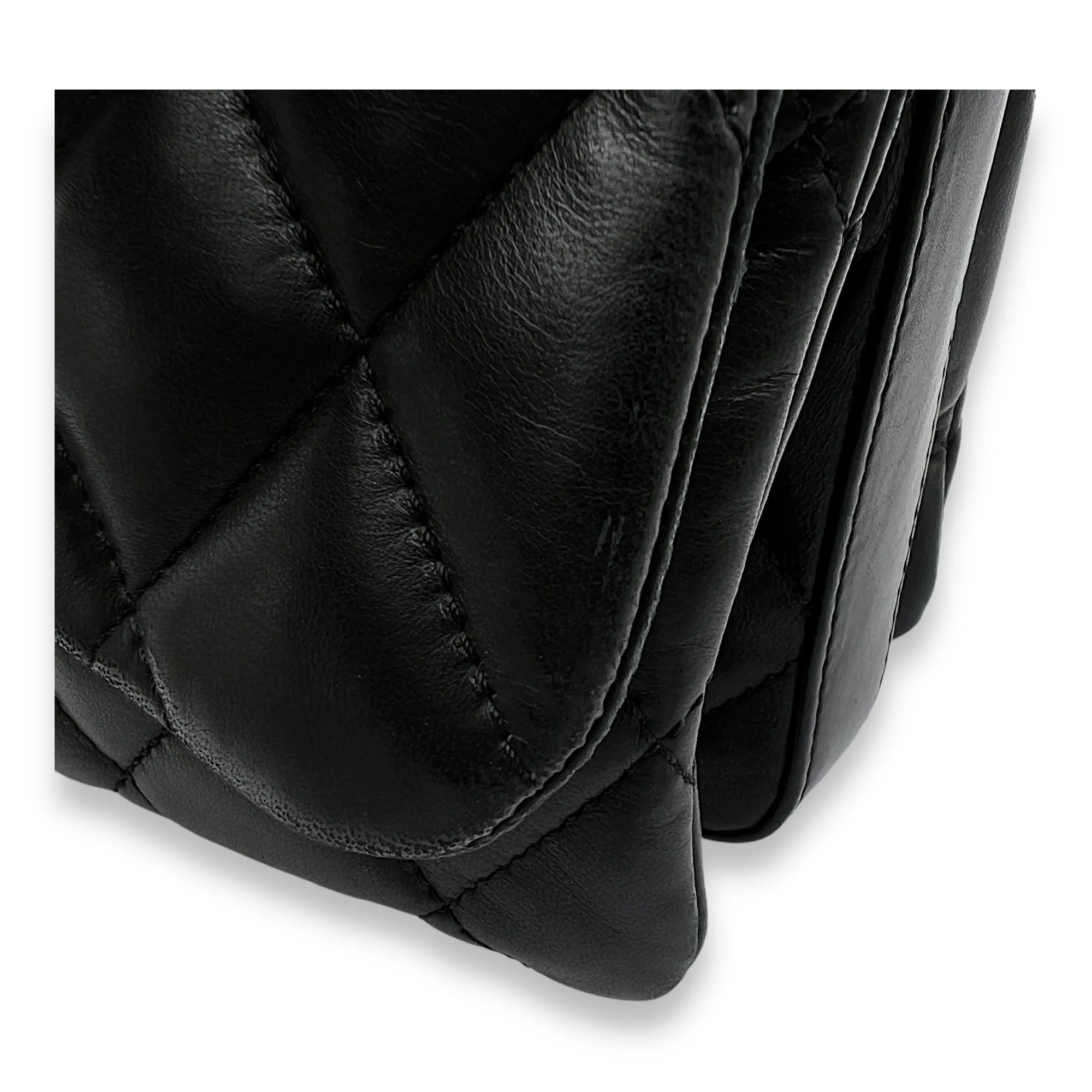 Accordion Triple Shoulder Bag Black in Lambskin, Silver hardware