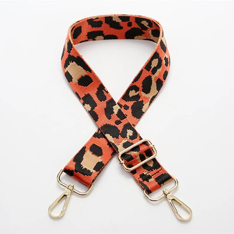 Adjustable Leopard Print Diagonal Bag Strap Long One Shoulder Replacement Wholesale Webbing