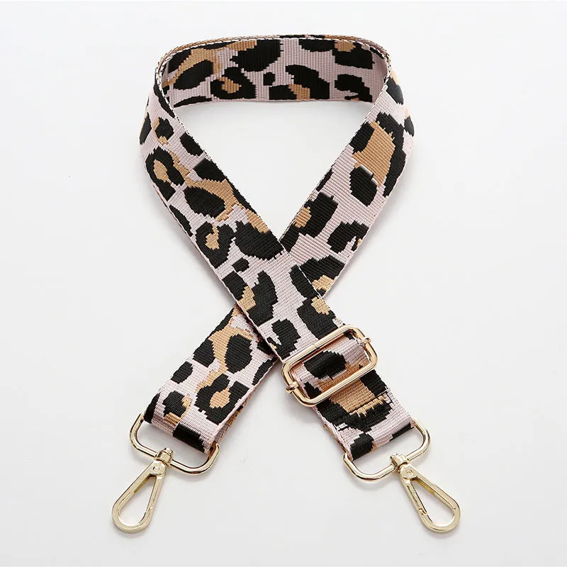 Adjustable Leopard Print Diagonal Bag Strap Long One Shoulder Replacement Wholesale Webbing