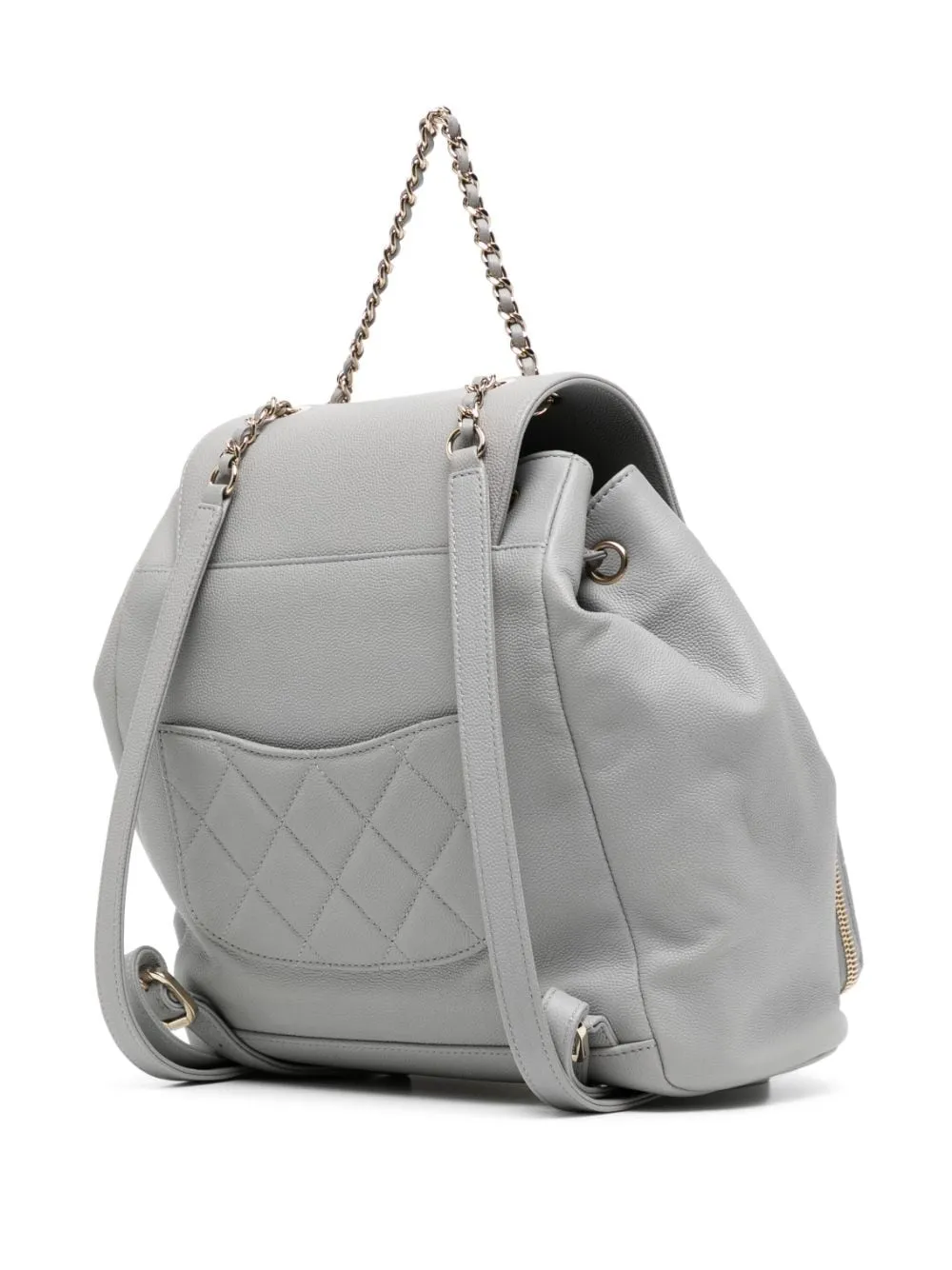 Affinity Diamond-Quilted Grey Backpack