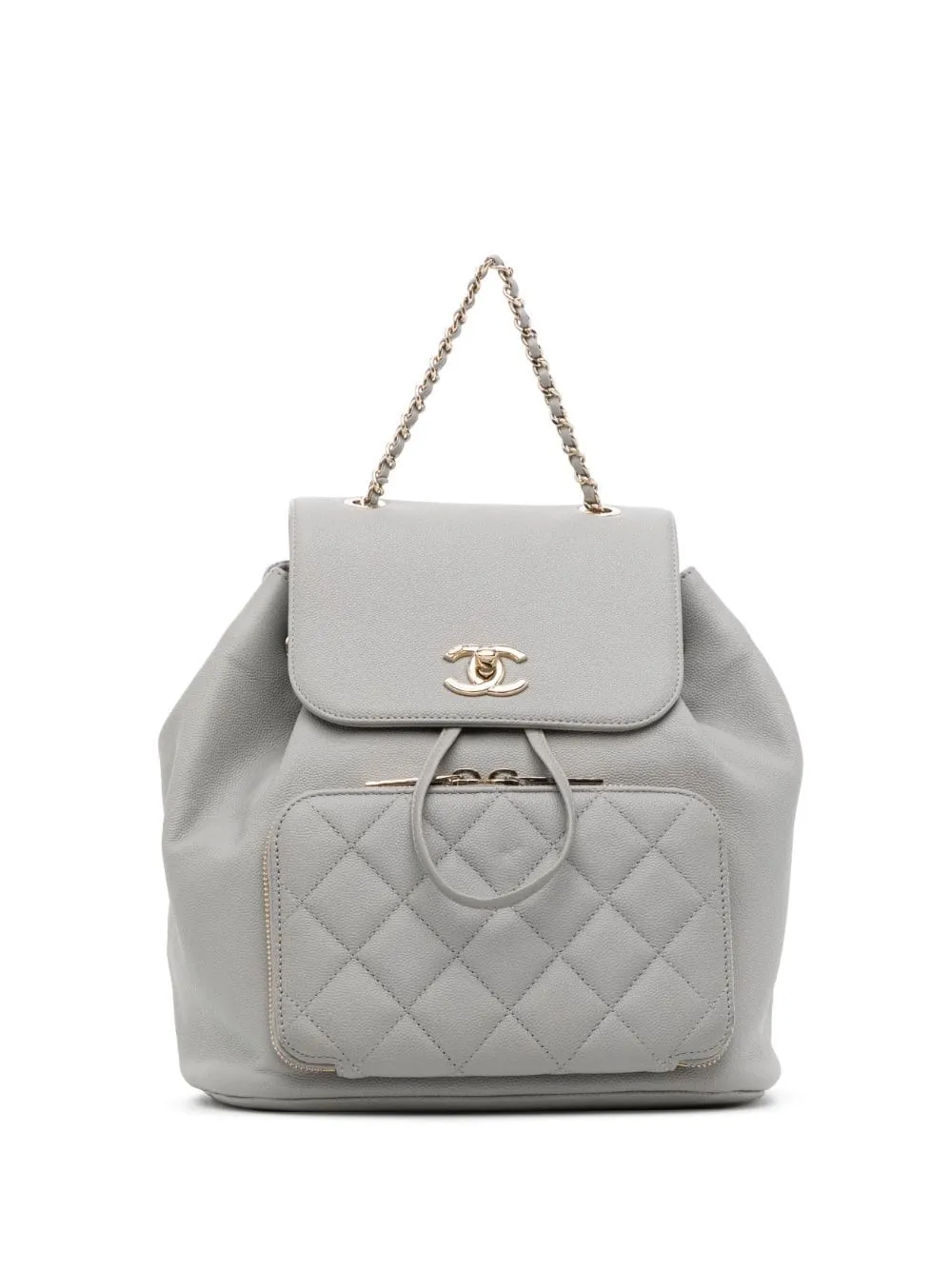 Affinity Diamond-Quilted Grey Backpack