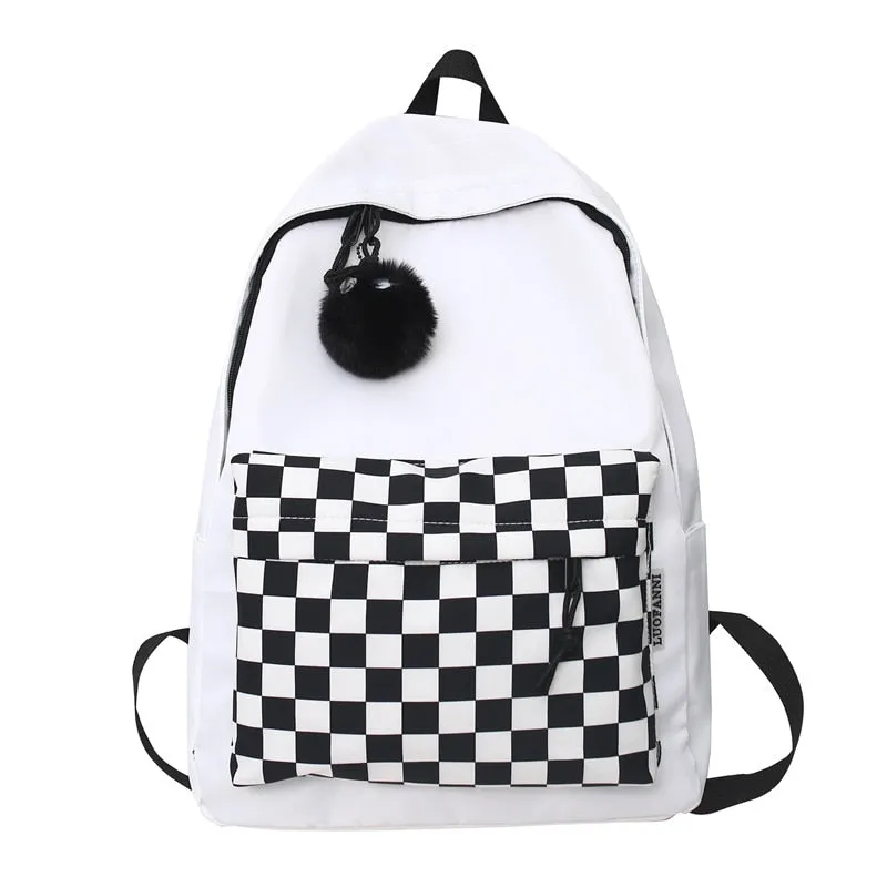 BACK TO SCHOOL  Fashion Girls Plaid Backpack Waterproof Leisure Shoulder Bag Women Laptop Mochila Bookbag Travel Rucksack for Female