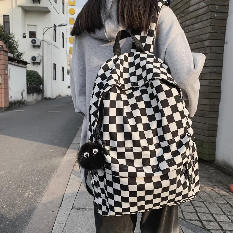 BACK TO SCHOOL  Fashion Girls Plaid Backpack Waterproof Leisure Shoulder Bag Women Laptop Mochila Bookbag Travel Rucksack for Female