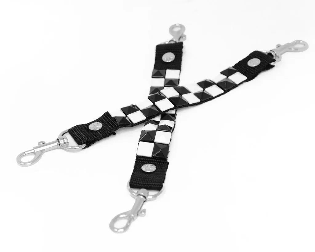 Black & White Pyramid Bondage Shoe Strap