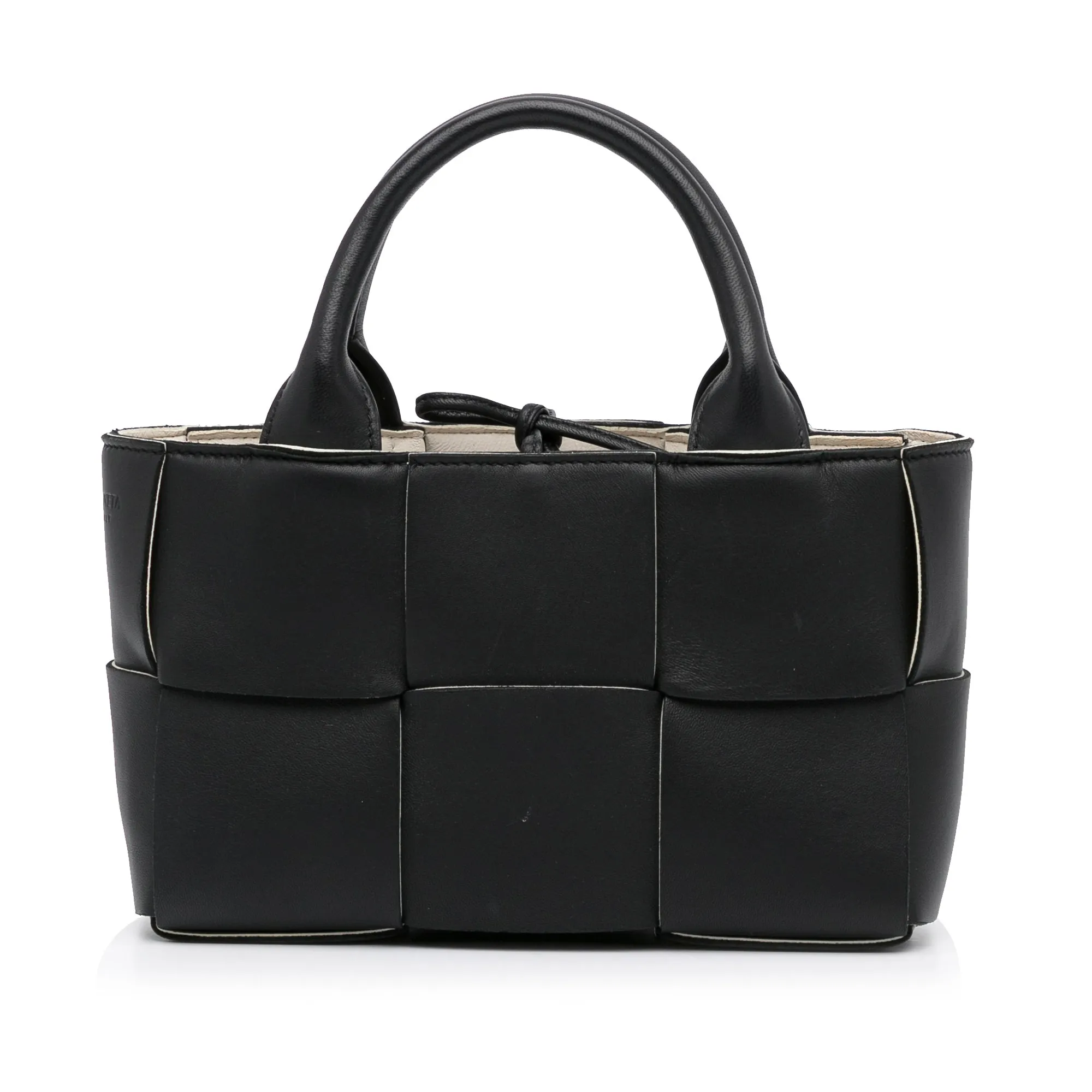 Black Bottega Veneta Mini Arco Tote Satchel