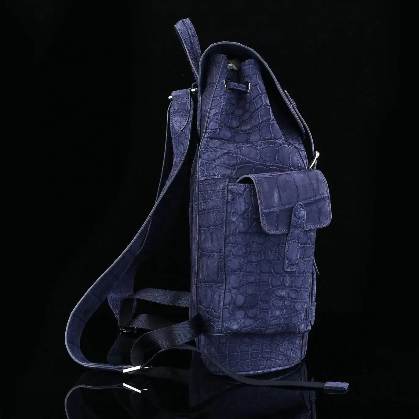 Blue Frosted Crocodile Leather Backpack