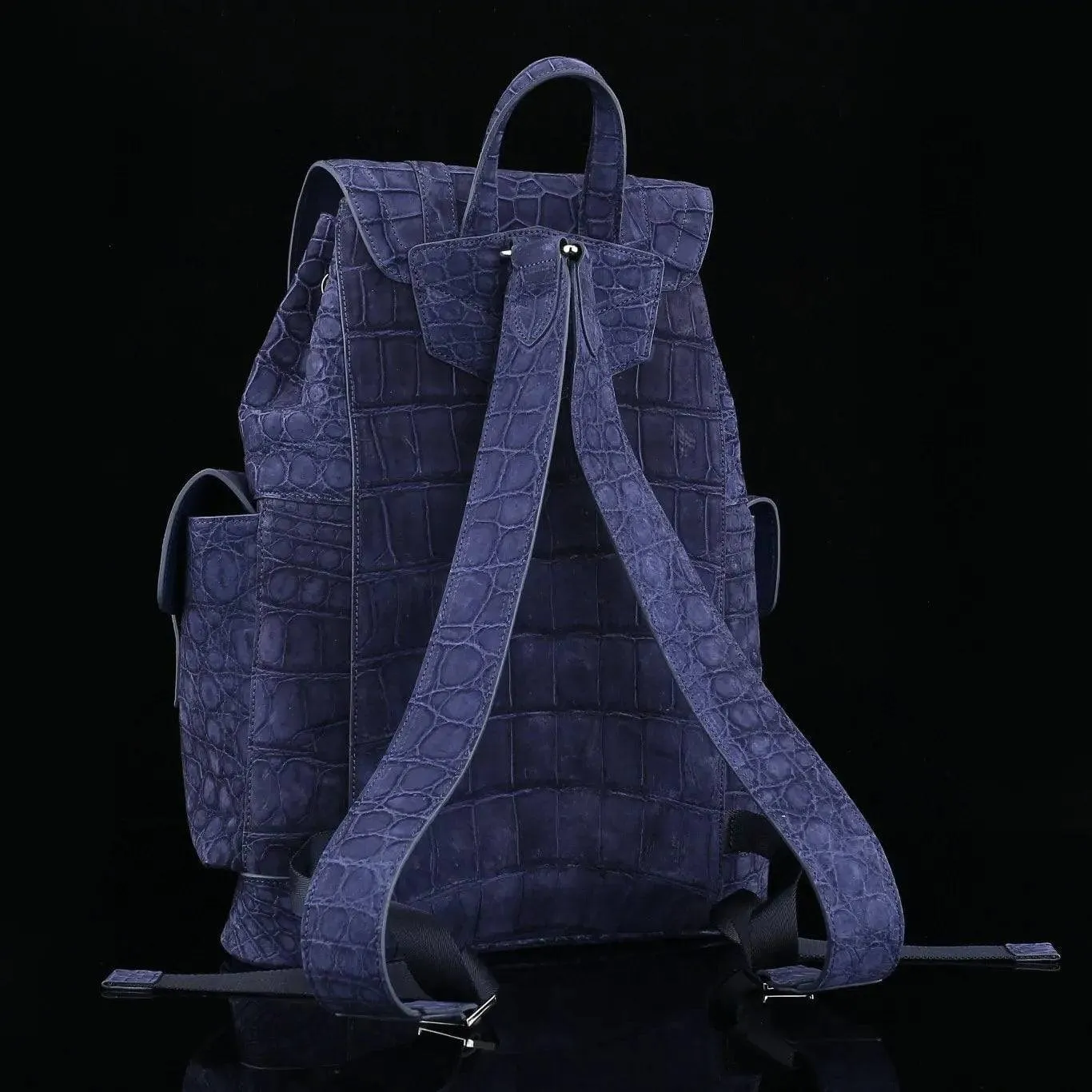 Blue Frosted Crocodile Leather Backpack