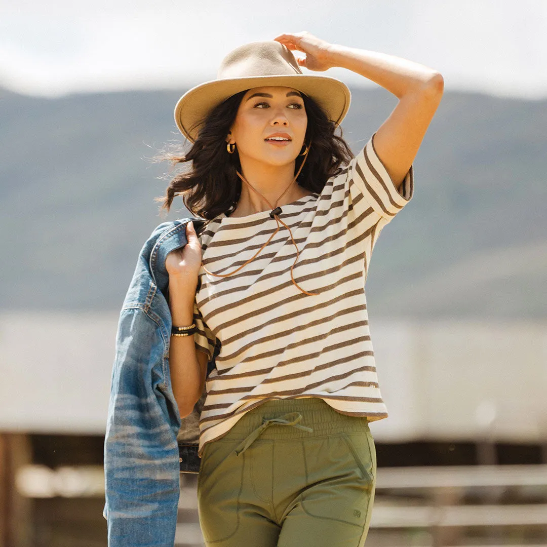 Boss Tee, Beige Stripe