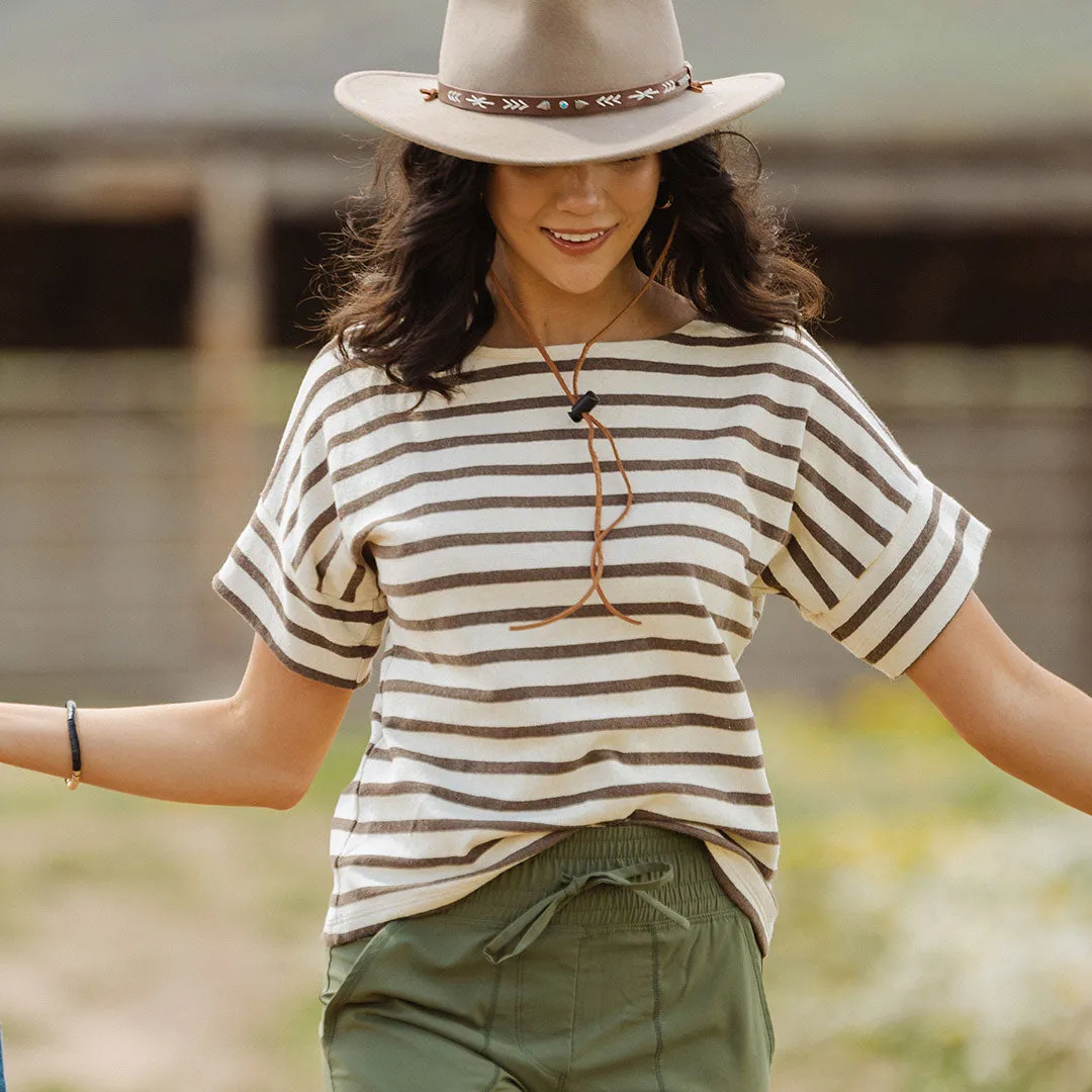 Boss Tee, Beige Stripe