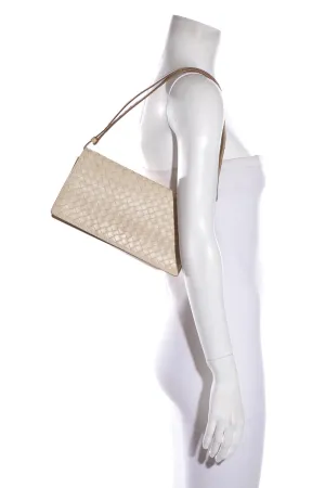 Bottega Veneta Beige Intrecciato Flap Leather Shoulder