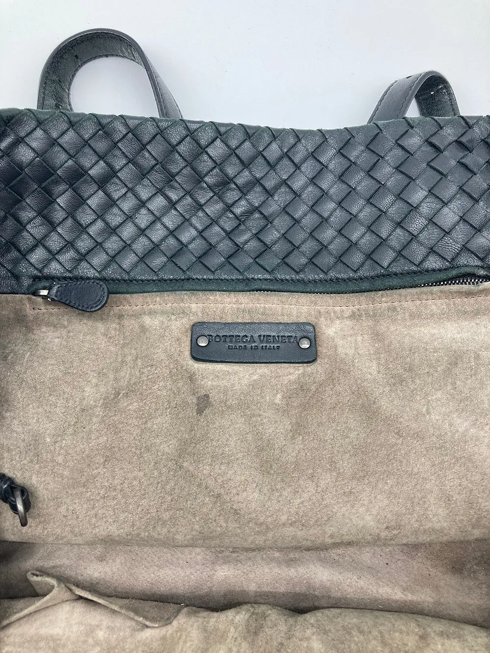 Bottega Veneta Black Woven Leather Shoulder Bag Tote