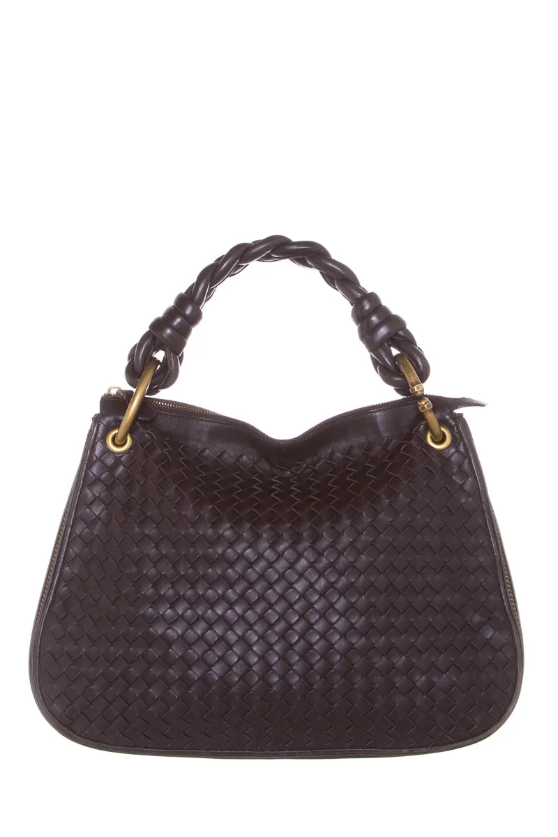 Bottega Veneta Brown Braided Triple Chain Hobo