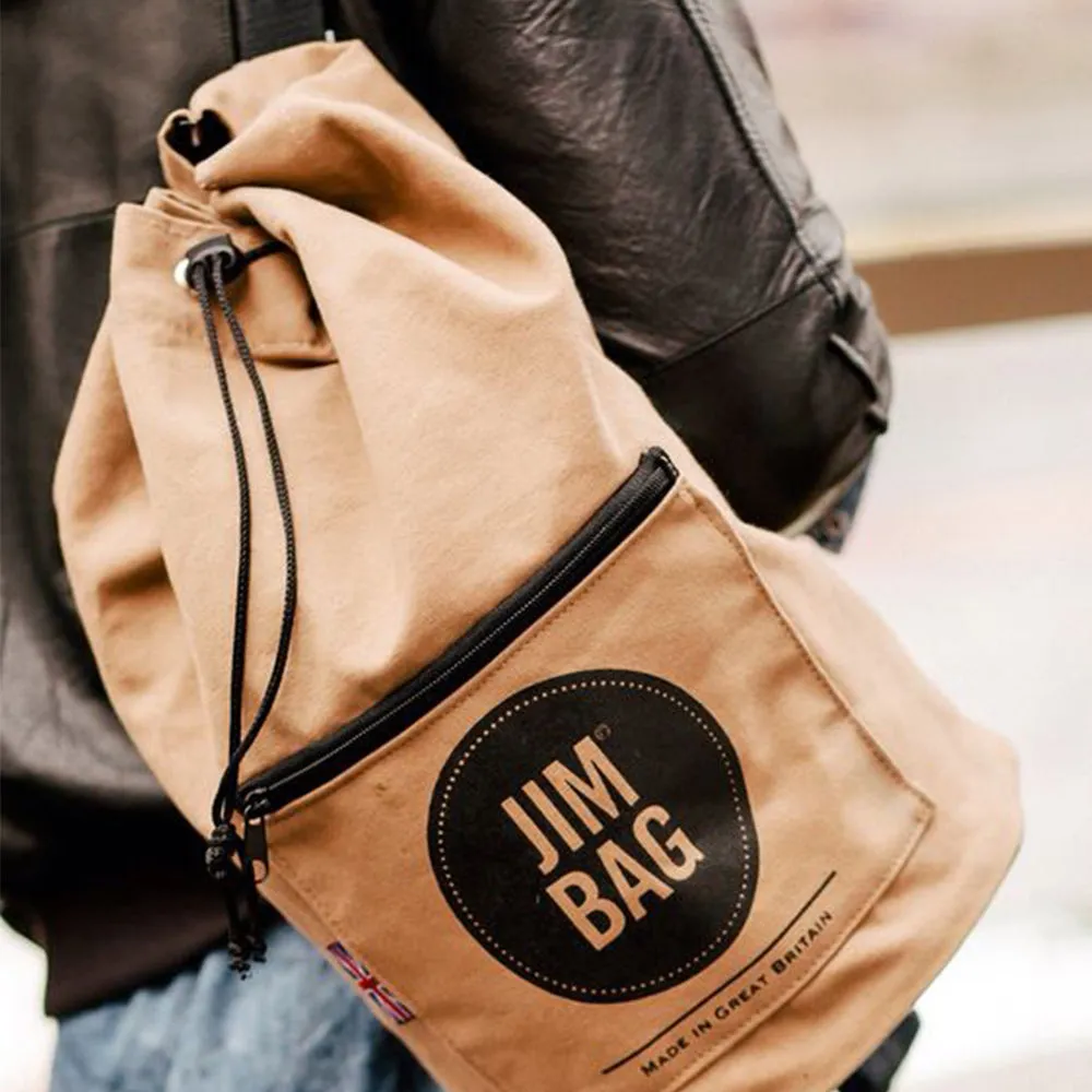 Camel & Black Duffle Bag