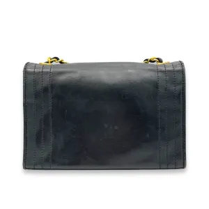 CC Shoulder Bag Black in Calfskin, Gold hardware