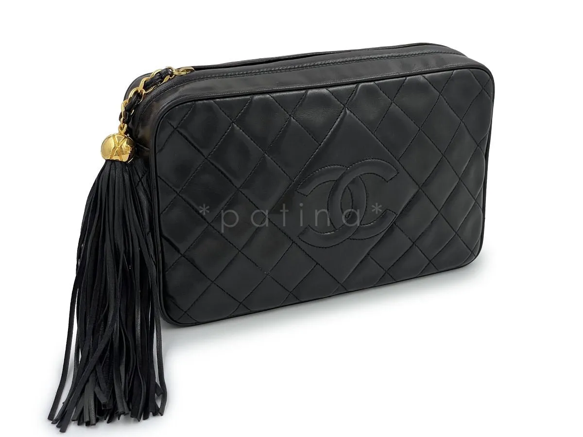 Chanel 1994 Vintage Black Lambskin Classic Camera Case Bag 24k GHW