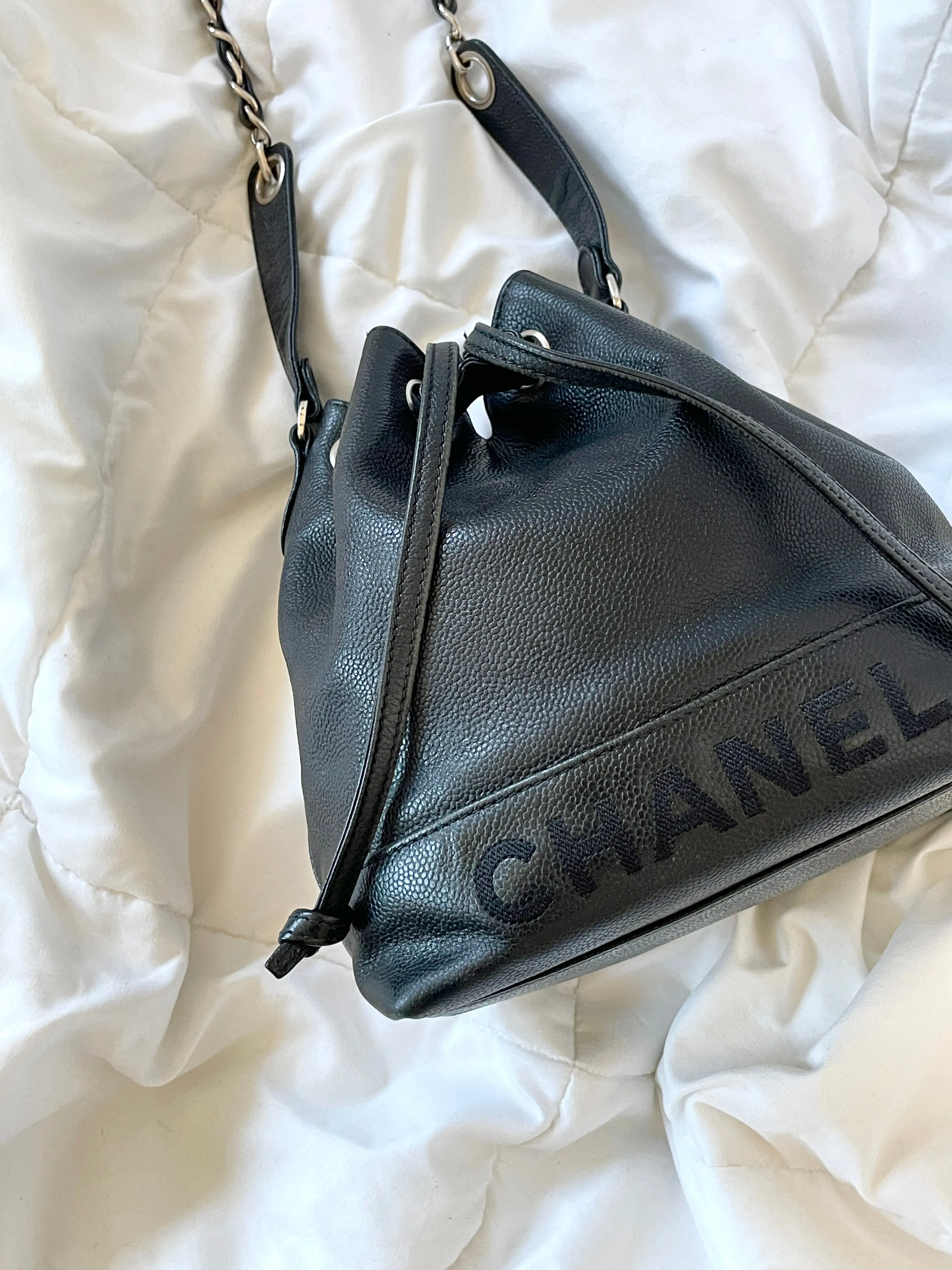 Chanel Caviar Chain Bucket Bag