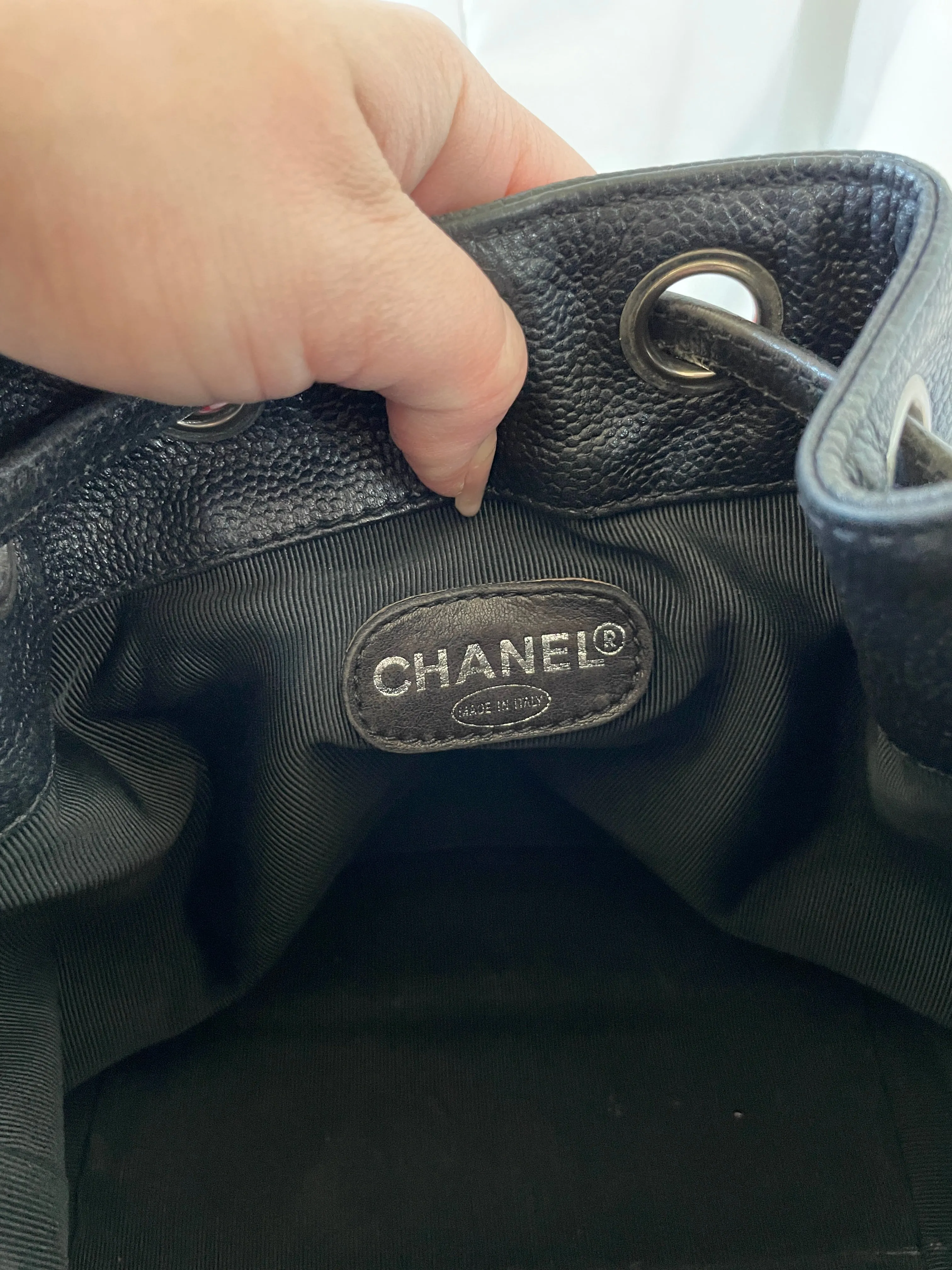 Chanel Caviar Chain Bucket Bag