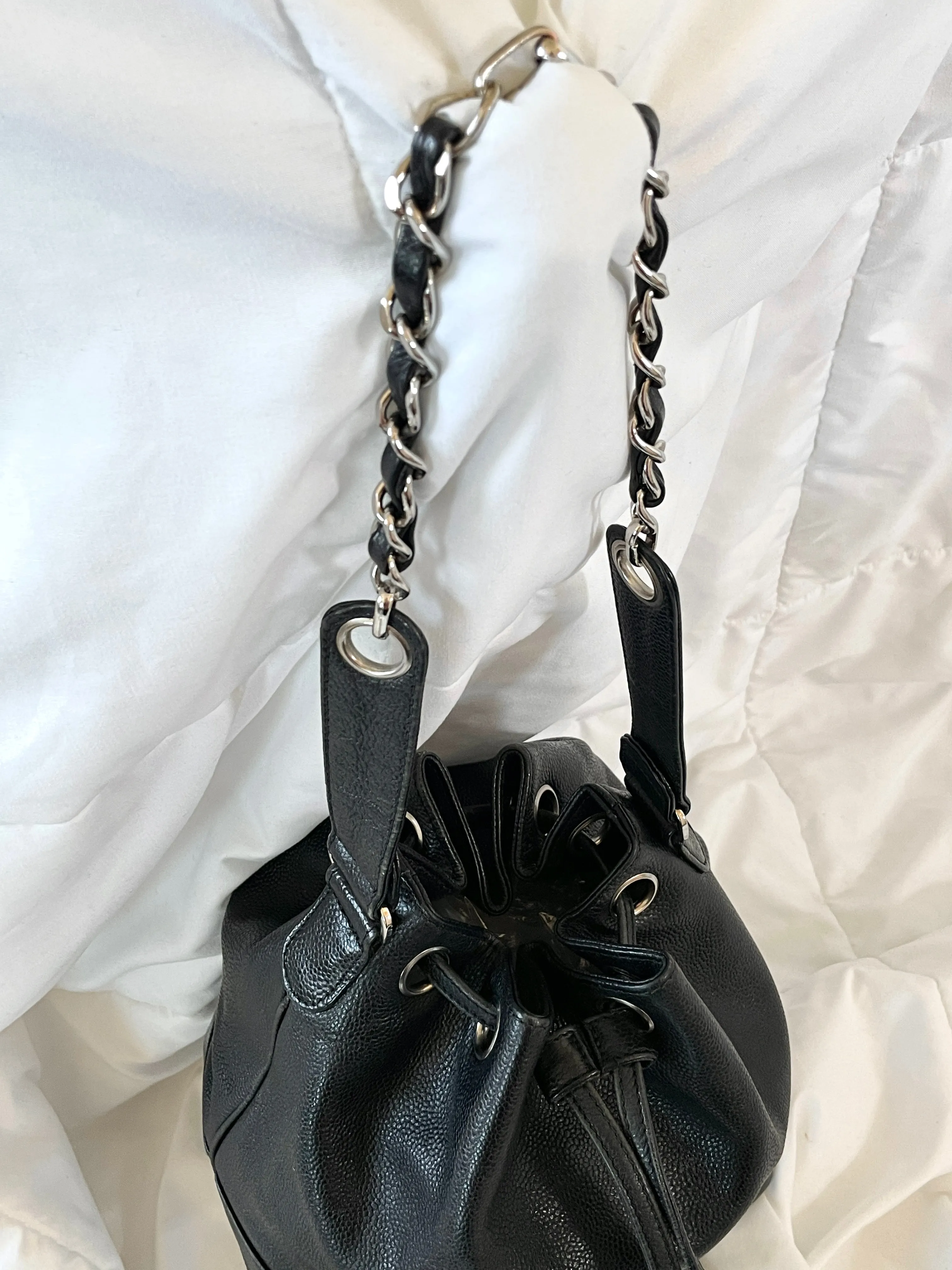 Chanel Caviar Chain Bucket Bag