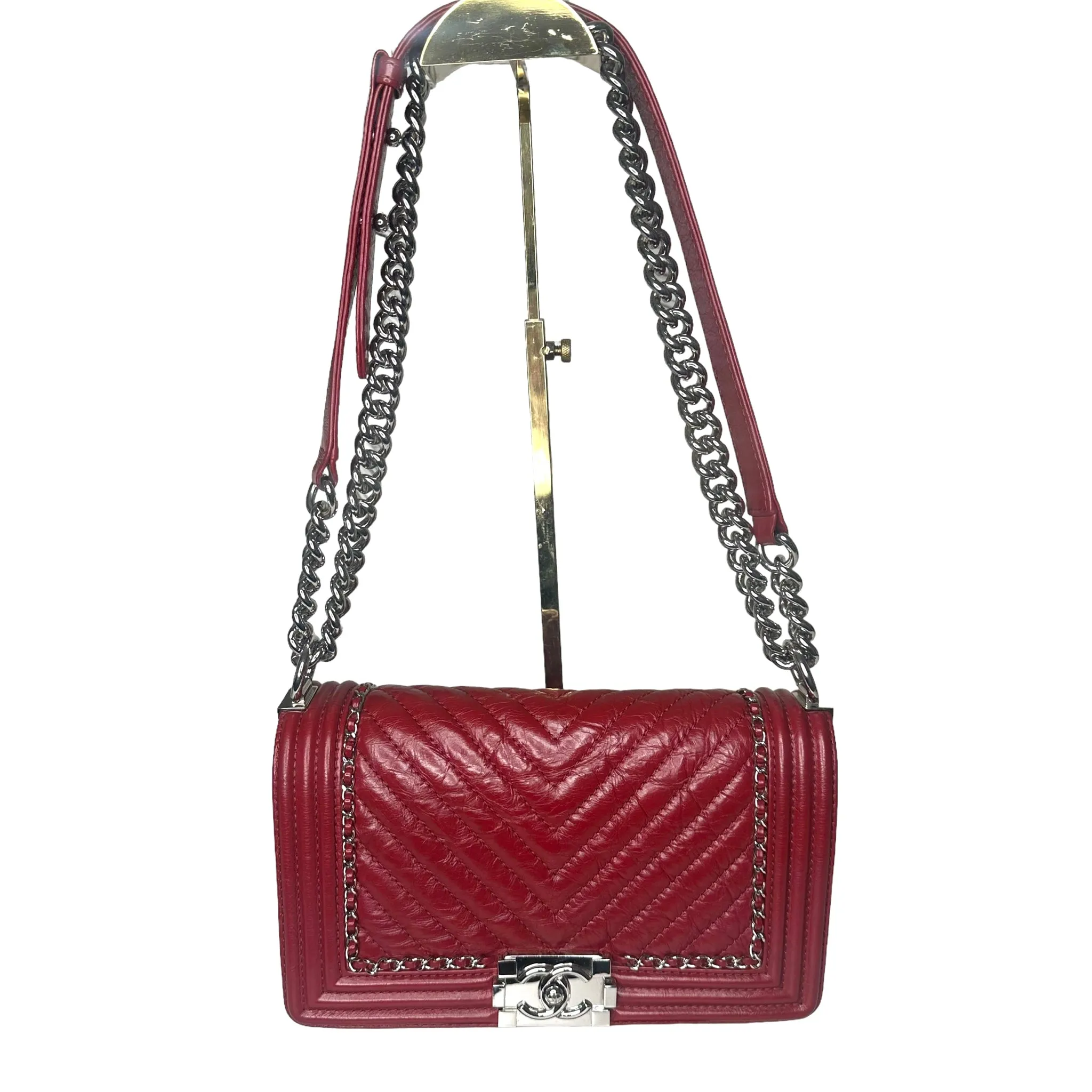 CHANEL Red Jacket Boy Bag