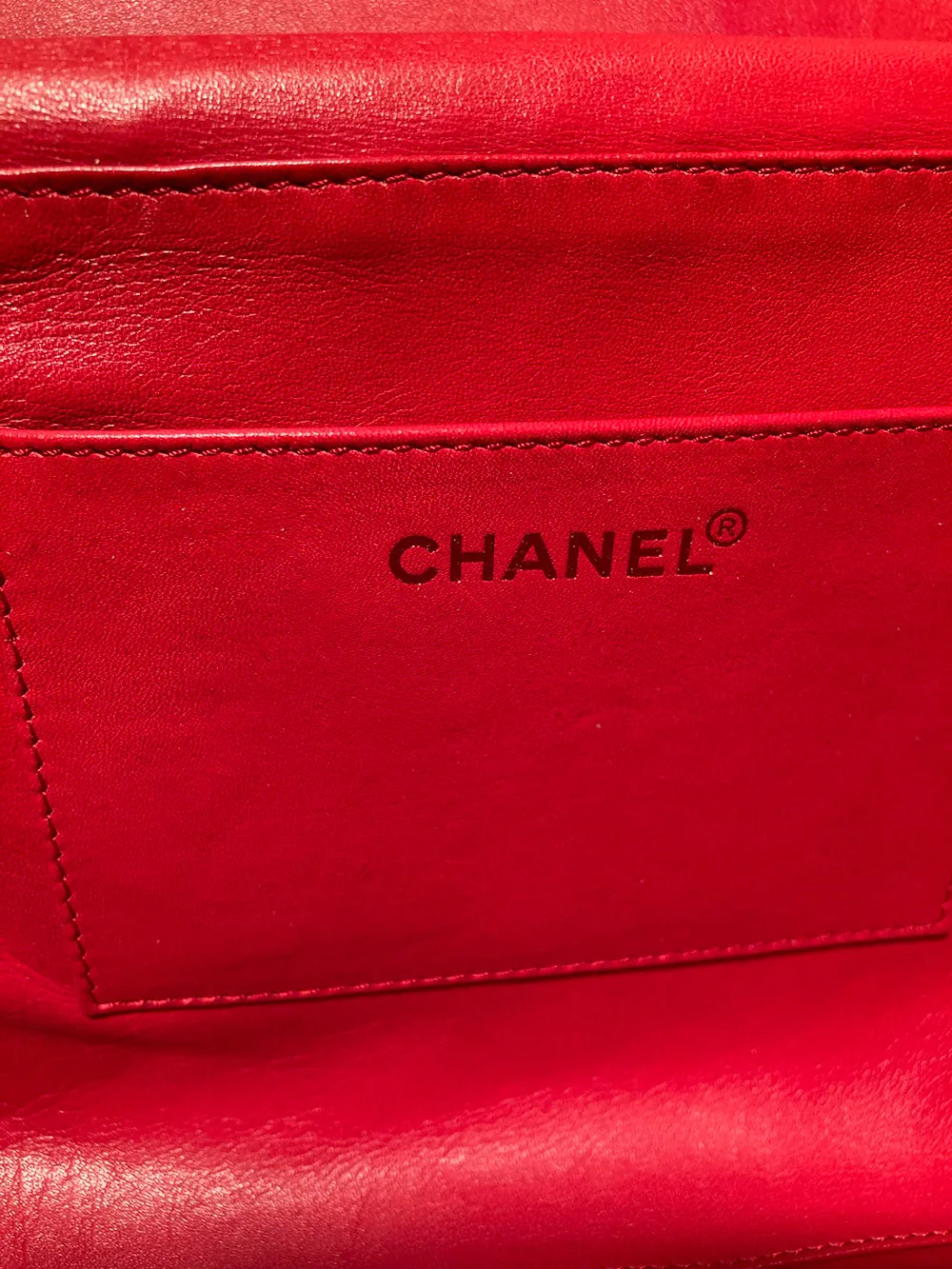 Chanel Red Wicker Classic Flap Shoulder Bag