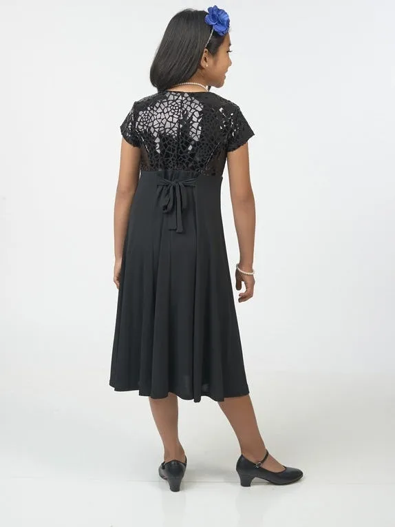 CHELSEA (Style #518Y) - Heart Shaped Neck Cap Sleeve Show Choir Dress- Youth