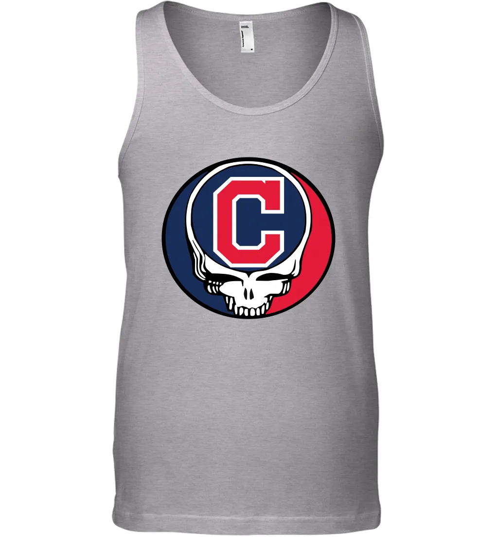 Cleveland Indians Grateful Dead Steal Your Face Baseball Mens Tank Top