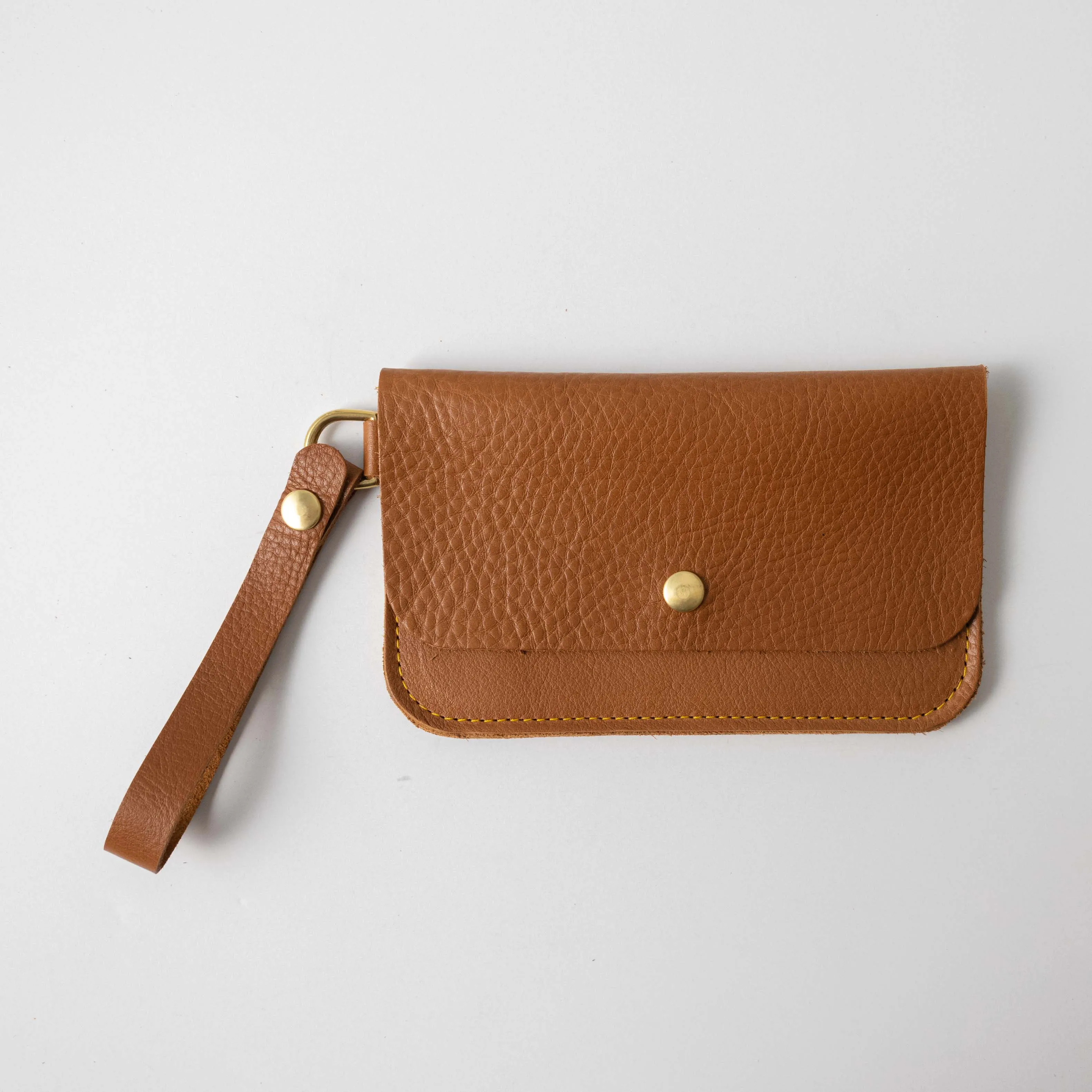 Cognac Cypress Wristlet Clutch