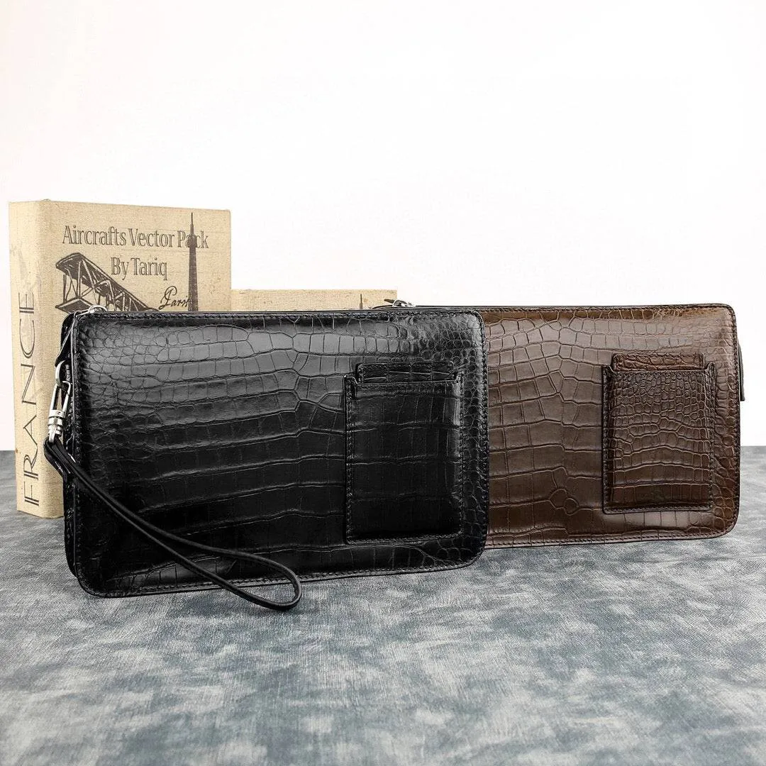 Crocodile Leather  Wallet Clutch Bags Large Volumn