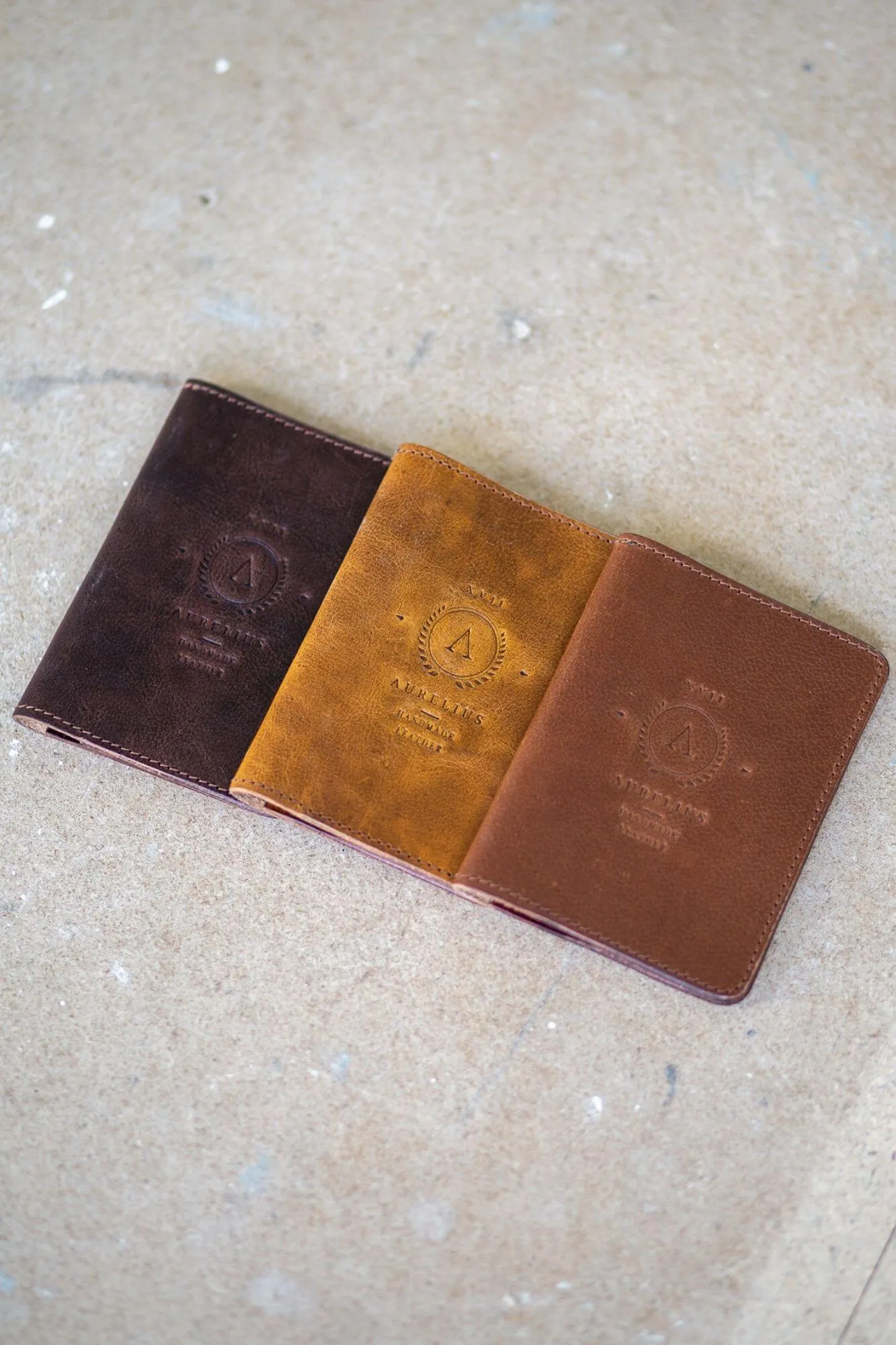 Crunchy Leather Passport and Card Holder