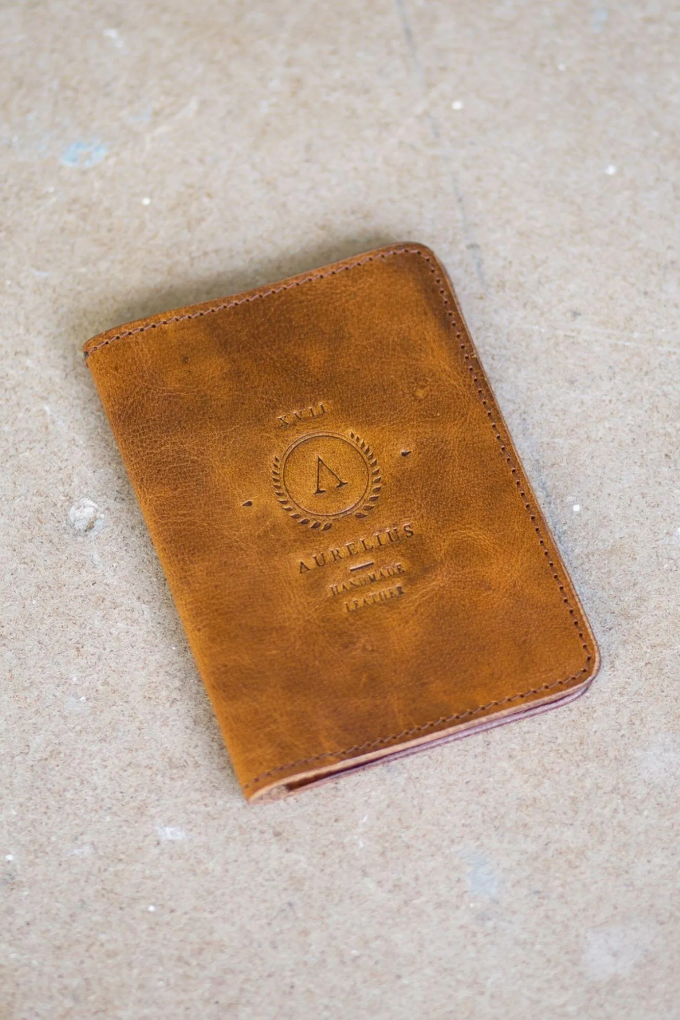 Crunchy Leather Passport and Card Holder