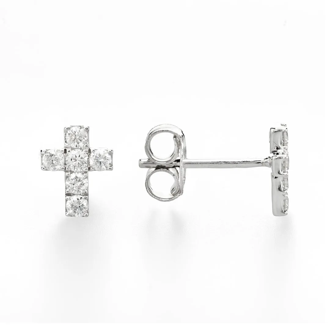 Diamond Cross Studs