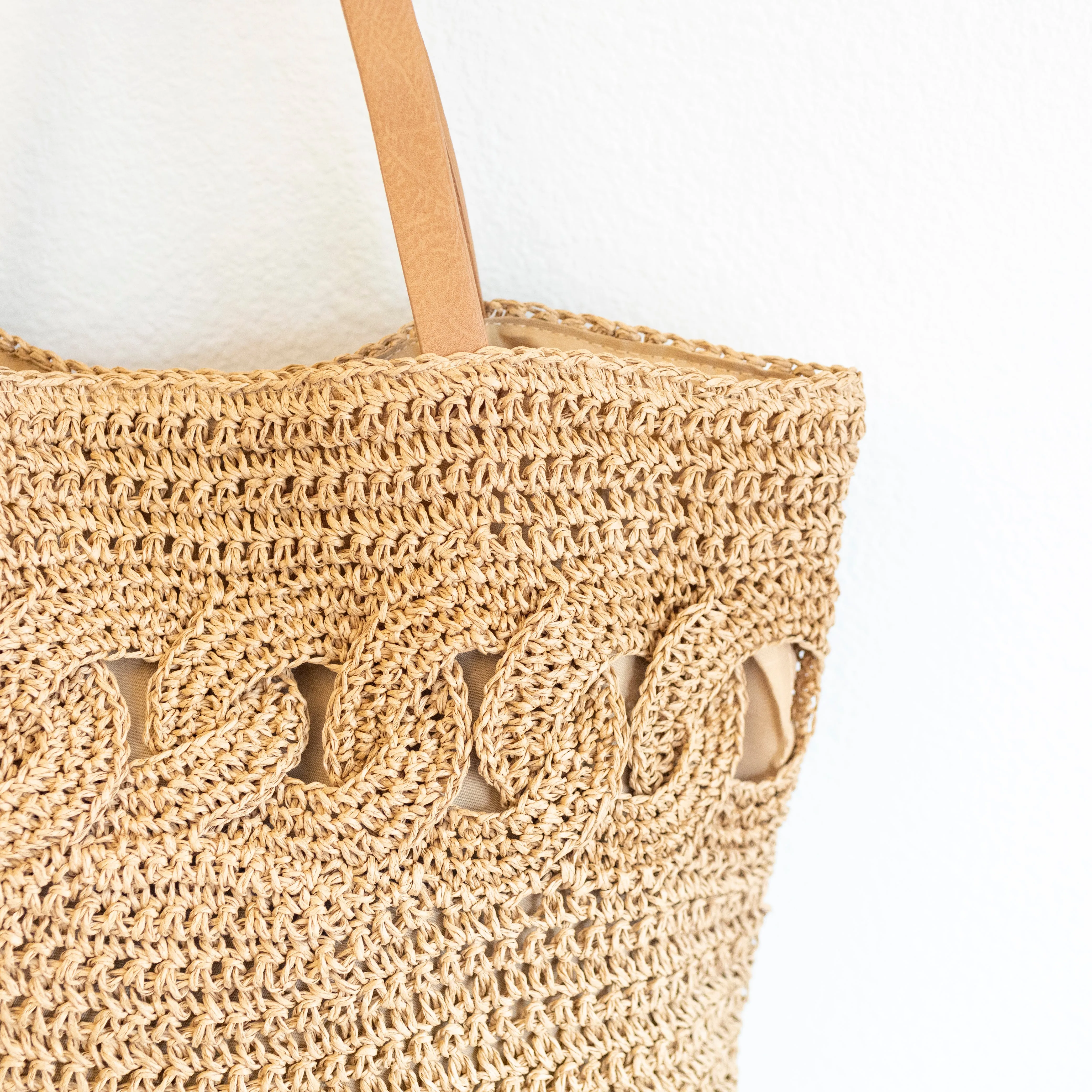 Elena Handbags Beach Straw Woven Tote Bag