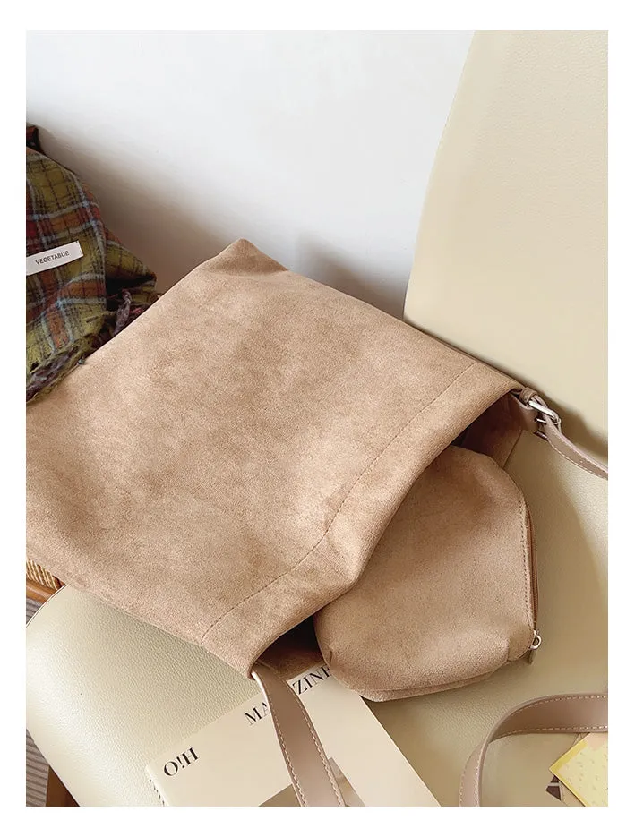 Elena Handbags Soft Suede Shoulder Bag