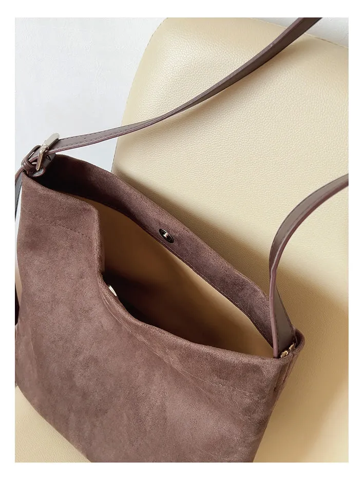 Elena Handbags Soft Suede Shoulder Bag