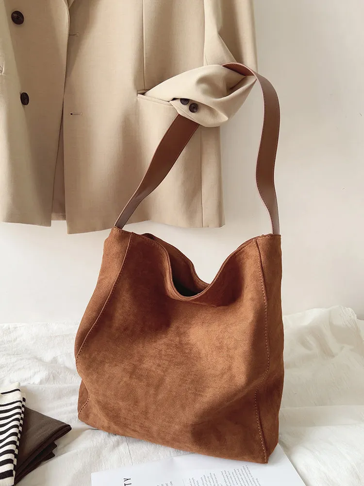 Elena Handbags Soft Suede Shoulder Bag