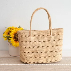 Elena Handbags Women's Large Soft Raffia Woven Summer Straw Tote