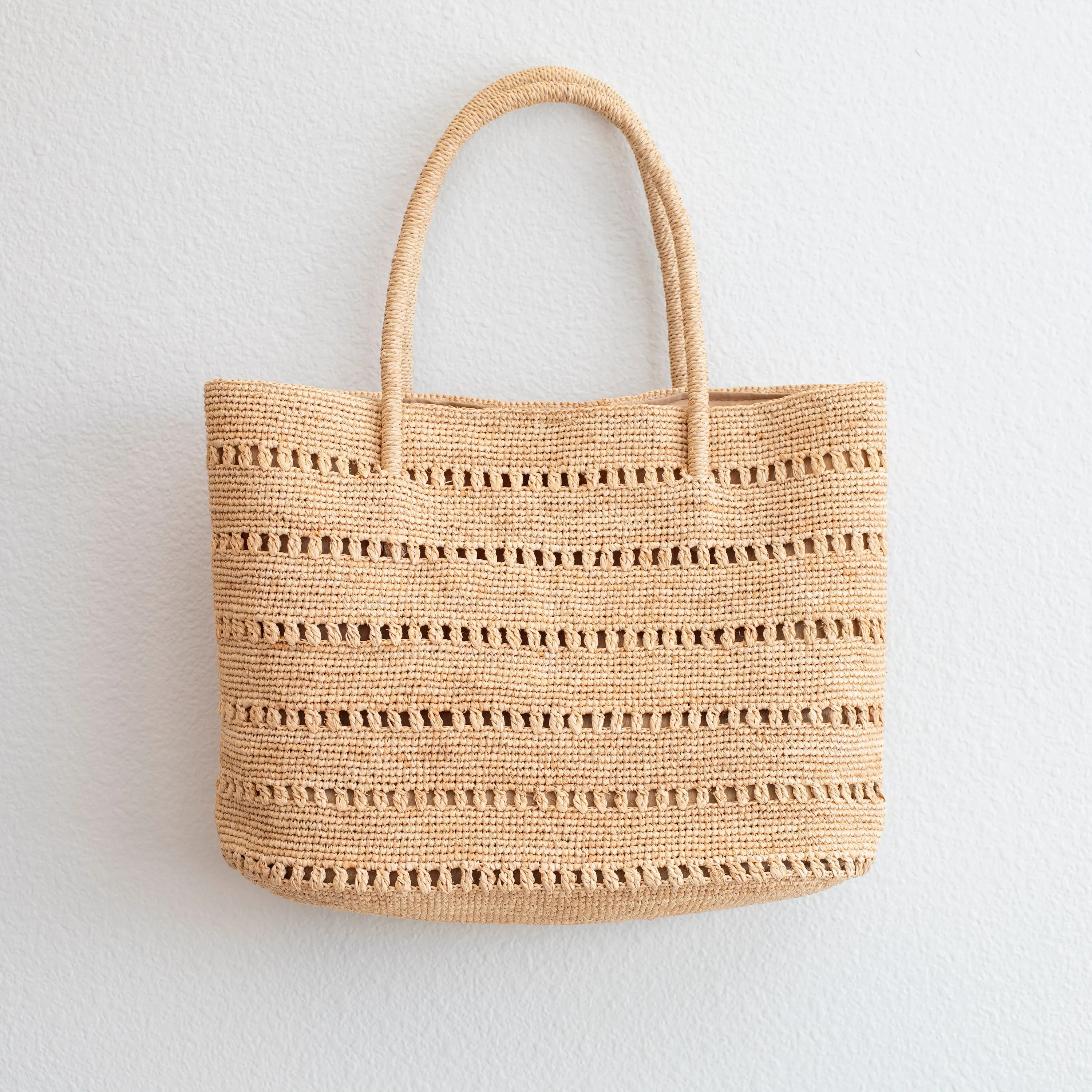 Elena Handbags Women's Large Soft Raffia Woven Summer Straw Tote