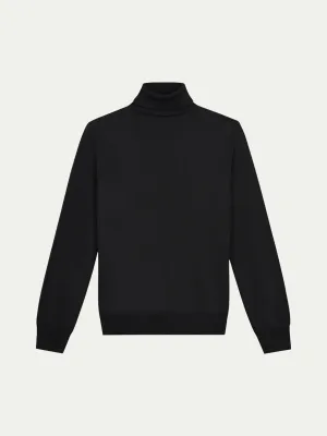 Extrafine Merino Rollneck Black