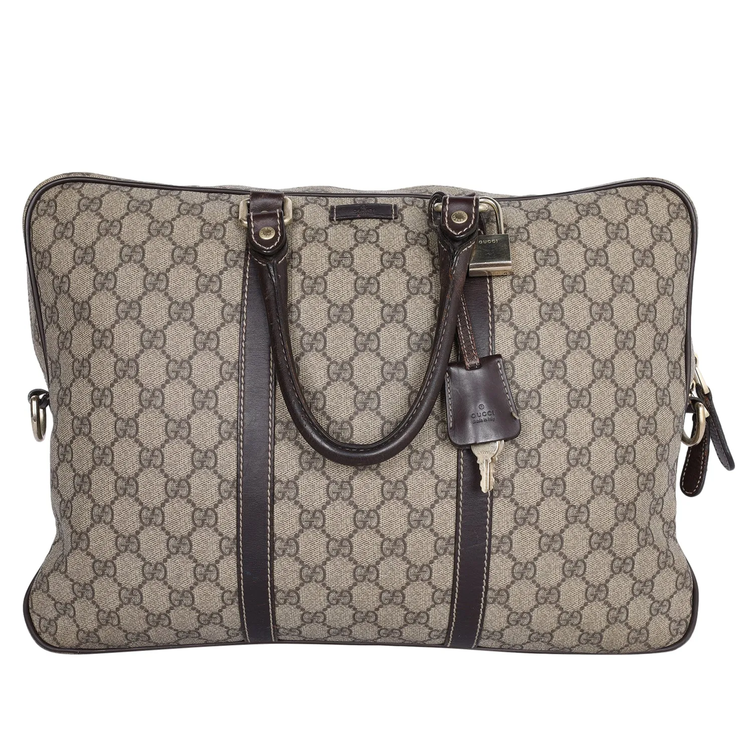 GG Canvas Monogram Briefcase Travel Bag (Authentic Pre-Owned)