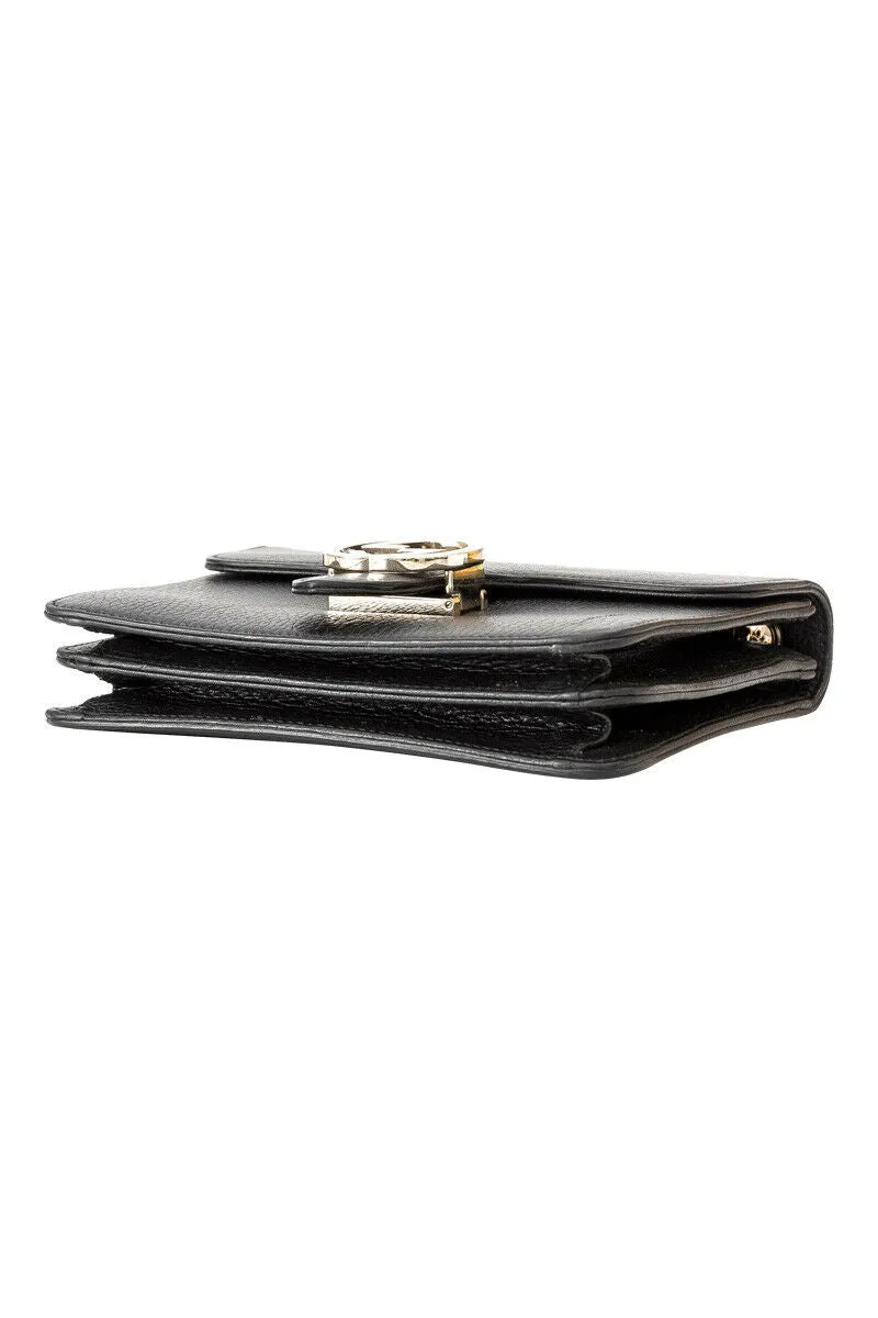 Gucci Interlocking G Shoulder Bag Black Leather