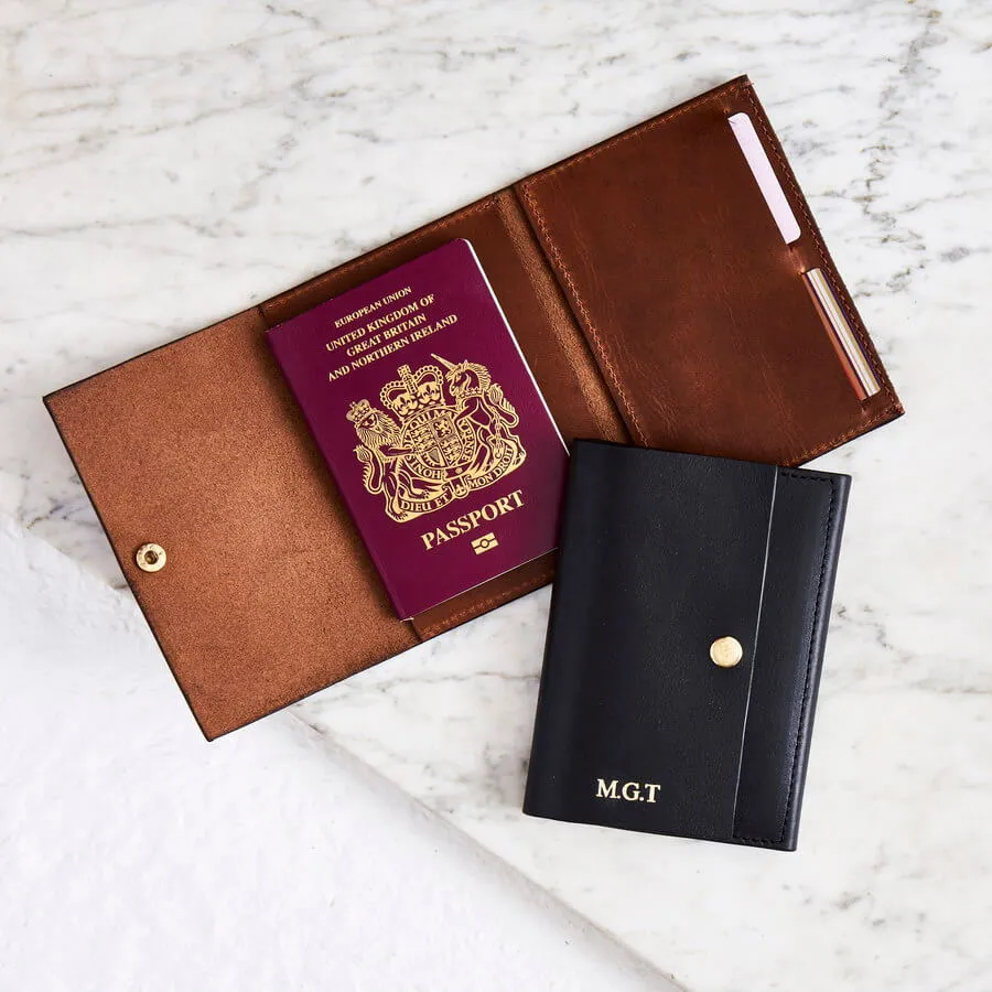 Personalised Leather Passport Holder