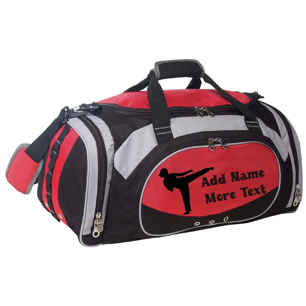 Personalized Deluxe Sports Duffel Bag for Kids and Adults - Martial Arts Female