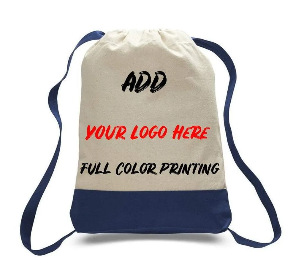 PRINT ON TWO TONE CANVAS SPORT BACKPACKS