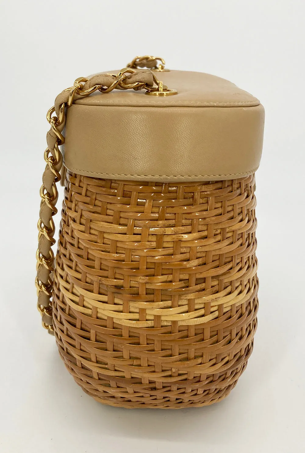 RARE VINTAGE Chanel Wicker Basket Bag