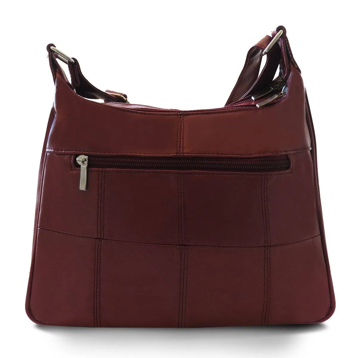 Sleek Multi Pockets Leather Shoulder Handbag